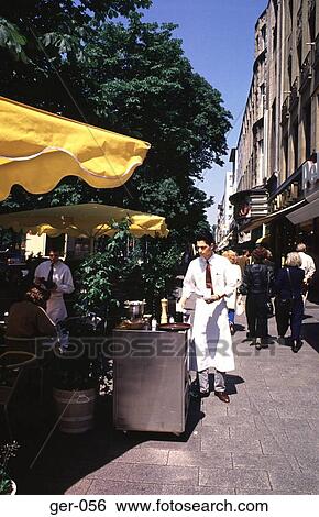 Waiter Serving in Pavement Cafe Dusseldorf View Large Photo Image Stock Photograph - Waiter Serving in Pavement Cafe Dusseldorf. Fotosearch