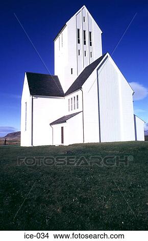 White Church in an Empty Field Skalholt Iceland View Large Photo Image Picture - White Church in an Empty Field Skalholt Iceland. Fotosearch