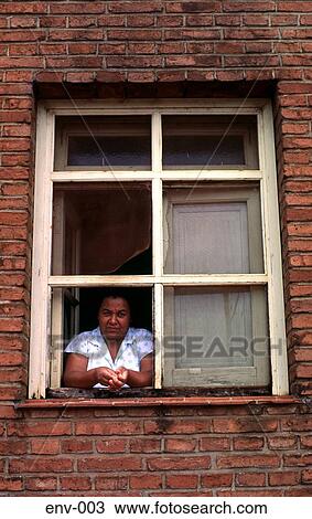 Woman at Window South America View Large Photo Image Stock Image - Woman at Window South America. Fotosearch