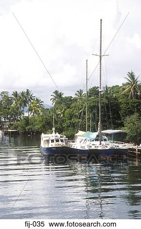 Stock Photography - Yachts in the Pacific Harbour Fiji. Fotosearch