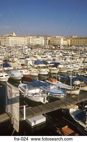 Picture - Yachts in Vieux Port (Old Port) Marseille France. Fotosearch
