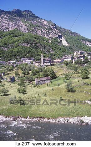 Alpine Village Italy View Large Photo Image Stock Photo - Alpine Village Italy. Fotosearch