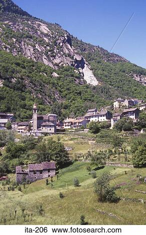 Alpine Village Italy View Large Photo Image Stock Photograph - Alpine Village Italy. Fotosearch