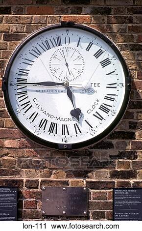 Stock Image - Analogue 24 Hour Clock Greenwich London England. Fotosearch