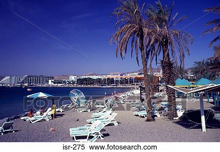 Stock Photography - Beach and Hotel Complex in Eilat Israel. Fotosearch