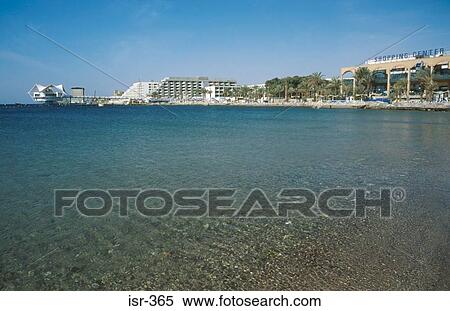 Beach and Hotels Gulf of Eilat Israel View Large Photo Image Stock Photography - Beach and Hotels Gulf of Eilat Israel. Fotosearch
