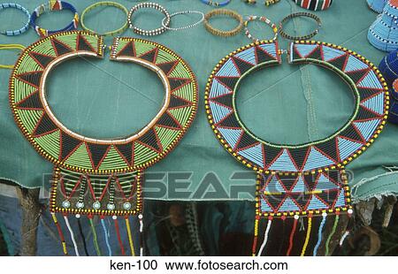 Beaded Masai Jewellery Kenya View Large Photo Image Stock Image - Beaded Masai Jewellery Kenya. Fotosearch