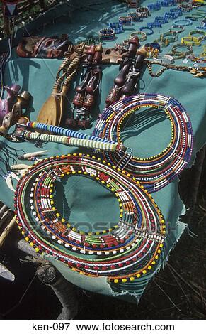 Beaded Masai Jewellery Kenya View Large Photo Image Stock Photo - Beaded Masai Jewellery Kenya. Fotosearch