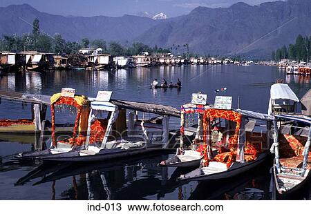 Boats on Lake Dal Srinagar Kashmir India Asia View Large Photo Image Stock Image - Boats on Lake Dal Srinagar Kashmir India Asia. Fotosearch