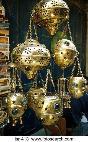 Brass Sensers on Market Stall Israel View Large Photo Image Stock Image - Brass Sensers on Market Stall Israel. Fotosearch
