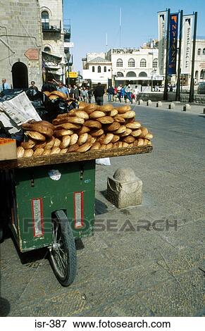 Stock Photo - Bread Stall near Jaffa Gate Jerusalem Israel. Fotosearch