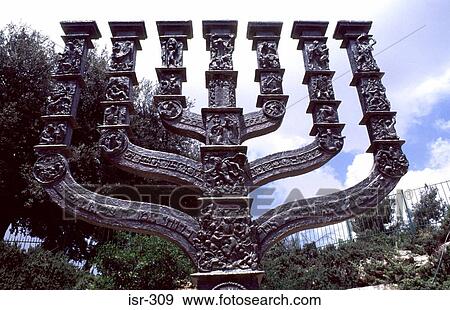 Bronze Menorah Sculpture Jerusalem Israel View Large Photo Image Stock Photo - Bronze Menorah Sculpture Jerusalem Israel. Fotosearch