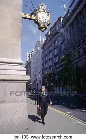 Stock Image - Businessman Cornhill City of London England. Fotosearch