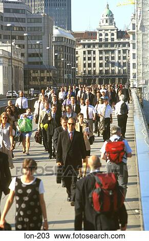 Businessmen and Woman on Crowded London Bridge View Large Photo Image Stock Image - Businessmen and Woman on Crowded London Bridge. Fotosearch