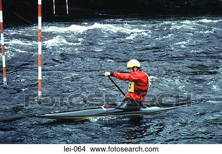 Picture - Canoeing over Rapids. Fotosearch