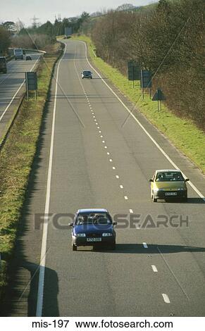Cars on Dual Carriageway Wales UK View Large Photo Image Stock Photo - Cars on Dual Carriageway Wales UK. Fotosearch