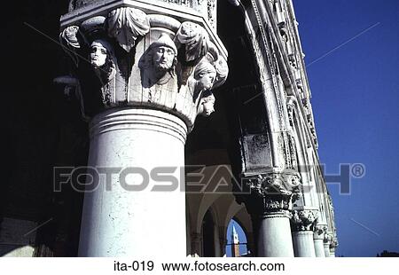 Carvings on Column Venice Italy Europe View Large Photo Image Stock Photo - Carvings on Column Venice Italy Europe. Fotosearch