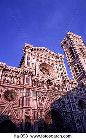 Stock Image - Cathedral Facade Florence Italy. Fotosearch