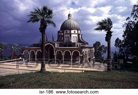 Church of the Mount of Beatitudes Galilee Israel View Large Photo Image Stock Photograph - Church of the Mount of Beatitudes Galilee Israel. Fotosearch