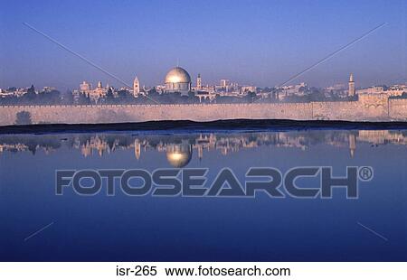 Stock Photography - Cityscape of Jerusalem Reflected in Water Israel. Fotosearch