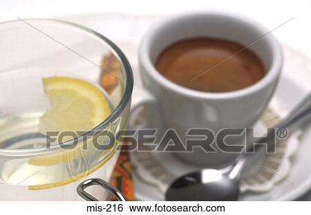 Close Up of Glass of Water with Coffee View Large Photo Image Stock Photograph - Close Up of Glass of Water with Coffee. Fotosearch