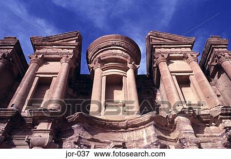 Close Up of Pediment of the Monastery Petra Jordan View Large Photo Image Stock Photo - Close Up of Pediment of the Monastery Petra Jordan. Fotosearch