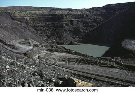 Stock Photo - Coal Faces at Trimsaran Open Cast Mine Wales. Fotosearch