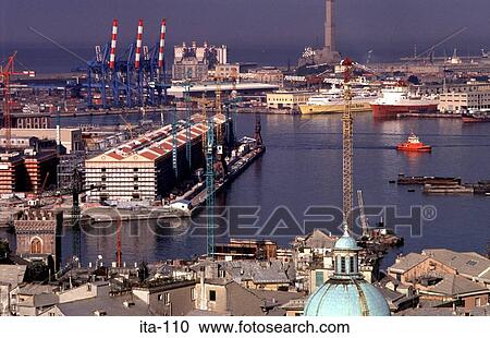 Coastal Industry and Docks Genoa Italy View Large Photo Image Stock Image - Coastal Industry and Docks Genoa Italy. Fotosearch