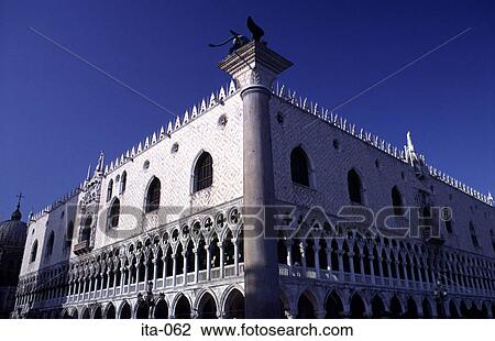 Stock Image - Corner of Doges Palace Venice Italy. Fotosearch