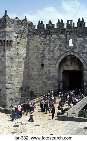 Damascus Gate Jerusalem Old City Israel View Large Photo Image Stock Image - Damascus Gate Jerusalem Old City Israel. Fotosearch
