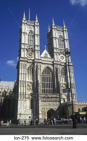 Stock Photography - Decorative Lamppost and Western Towers Westminster Abbey London UK. Fotosearch