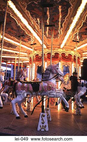 Decorative Wooden Fairground Horse on Carousel View Large Photo Image Stock Photo - Decorative Wooden Fairground Horse on Carousel. Fotosearch