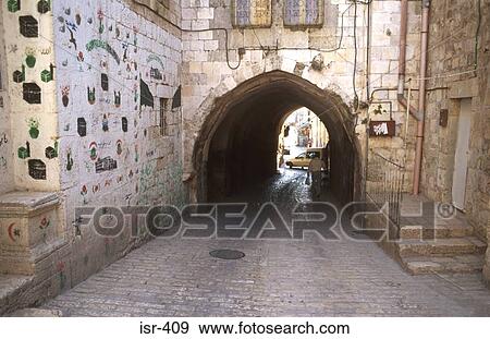 Deserted Medieval Alley Jerusalem Israel View Large Photo Image Stock Photo - Deserted Medieval Alley Jerusalem Israel. Fotosearch