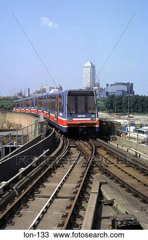 Docklands Light Railway Train London UK View Large Photo Image Stock Image - Docklands Light Railway Train London UK. Fotosearch