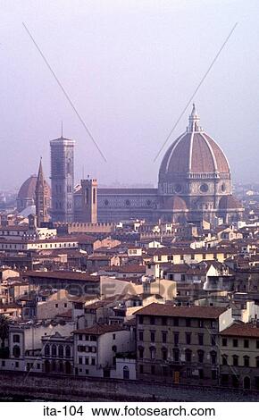 Picture - Domed Cathedral and View of Florence Italy. Fotosearch