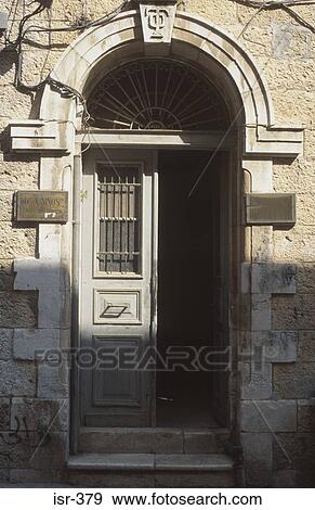 Door on Freres Street Jerusalem View Large Photo Image Stock Photo - Door on Freres Street Jerusalem. Fotosearch