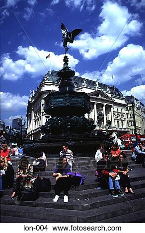 Eros Fountain Piccadilly Circus London UK View Large Photo Image Picture - Eros Fountain Piccadilly Circus London UK. Fotosearch