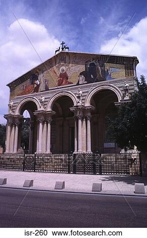 Stock Image - Facade of Church of All Nations Israel. Fotosearch