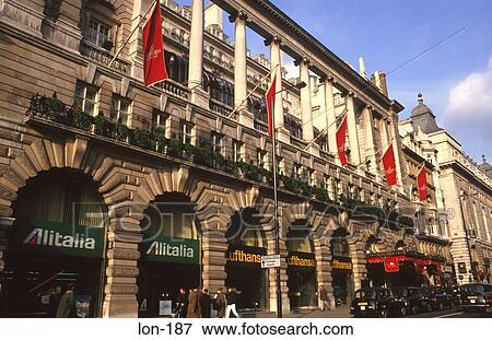 Stock Photo - Facade of Victorian Shops Piccadilly London UK. Fotosearch