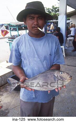 Fisherman Holding Fish Bali View Large Photo Image Stock Photography - Fisherman Holding Fish Bali. Fotosearch
