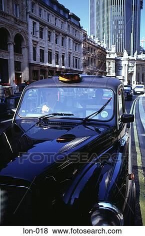 Front of Black Taxi Cab London UK View Large Photo Image Stock Photo - Front of Black Taxi Cab London UK. Fotosearch