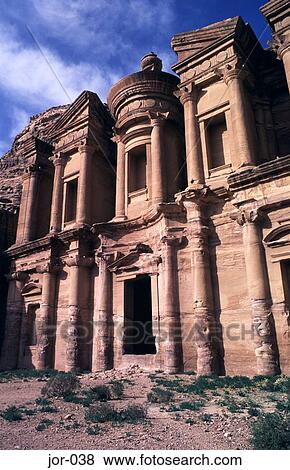 Front of the Monastery Petra Jordan View Large Photo Image Stock Photo - Front of the Monastery Petra Jordan. Fotosearch