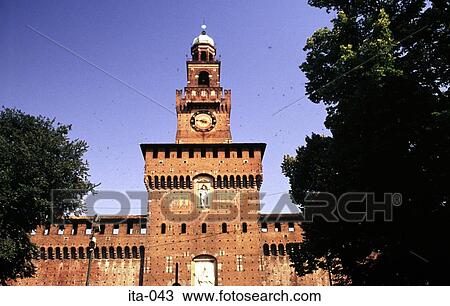Gate Tower of Castello Sforenzco Milan Italy Europe View Large Photo Image Stock Image - Gate Tower of Castello Sforenzco Milan Italy Europe. Fotosearch