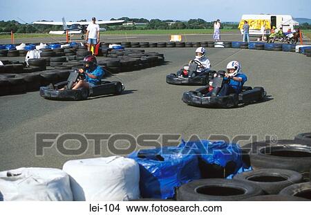 Picture - Go-Carts on Track. Fotosearch