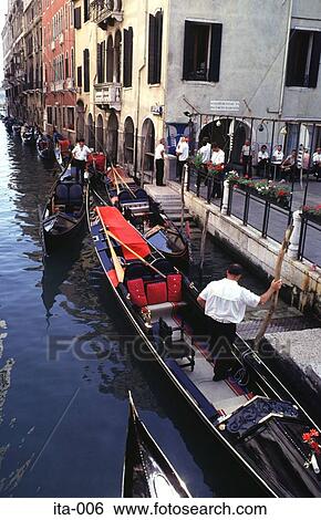 Gondola Moored on Grand Canal Venice Italy Europe View Large Photo Image Stock Photograph - Gondola Moored on Grand Canal Venice Italy Europe. Fotosearch