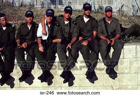 Group of Young Soldiers Sitting on Wall Jerusalem View Large Photo Image Stock Photograph - Group of Young Soldiers Sitting on Wall Jerusalem. Fotosearch