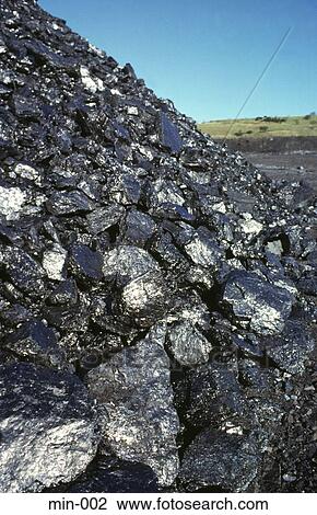 Stock Image - Heap of Shinning Black Coal Trimsaran Wales. Fotosearch