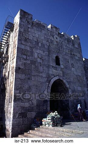 Herods Gate in Jerusalem Old City Wall Israel View Large Photo Image Stock Image - Herods Gate in Jerusalem Old City Wall Israel. Fotosearch