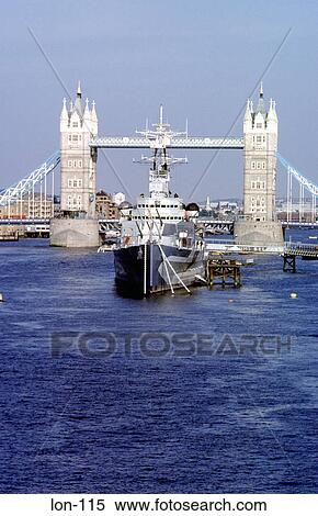 HMS Belfast and Tower Bridge London England UK View Large Photo Image Stock Photography - HMS Belfast and Tower Bridge London England UK. Fotosearch