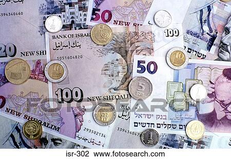 Israeli Banknotes and Coins (Shekels) View Large Photo Image Stock Image - Israeli Banknotes and Coins (Shekels). Fotosearch